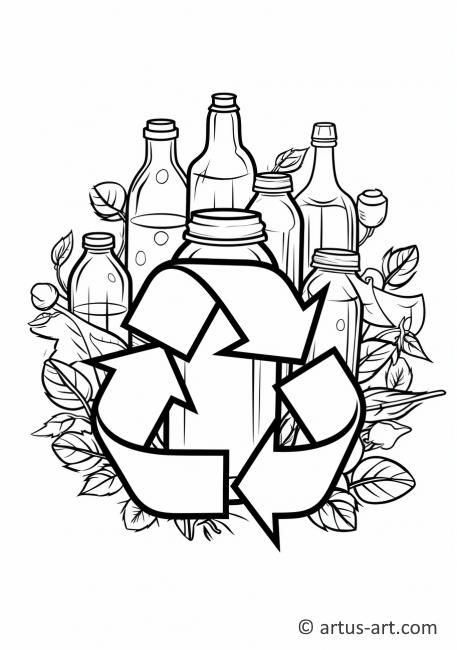 Pagina da colorare del logo del riciclaggio